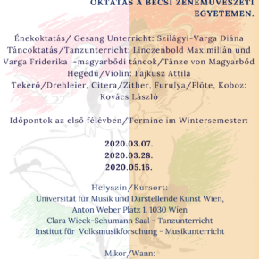 Népzene- és néptáncoktatás a Bécsi Egyetemen  Délibáb in Universität für Musik und Darstellende Kunst Wien